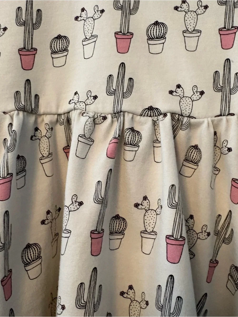 Monica + Andy white black pink cactus print let's dance dress size 12-18 months